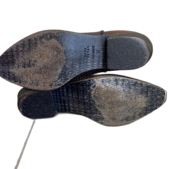 Zara Textured Snake Skin Pointed Toe Boots Fall/Winter Collection Size: EU 37 - Picture 7 of 10